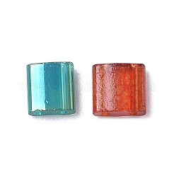 4 Colors Christmas 2-Hole Square Glass Seed Beads&nbsp;SEED-X0058-10