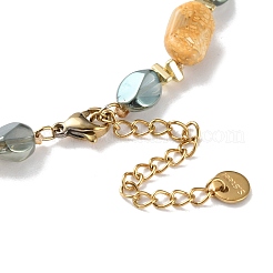 Natural Agate & Synthetic Non-magnetic Hematite Chip Beaded Necklaces&nbsp;NJEW-H047-06G