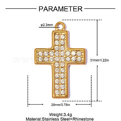 304 Stainless Steel with Crystal Rhinestone Pendants&nbsp;RB-OY001-30G