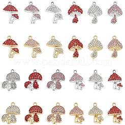 24Pcs 6 Colors Rack Plating Alloy Rhinestone Pendants&nbsp;FIND-FS0004-98