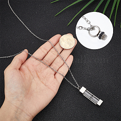 304 Stainless Steel Glass Hourglass Pendant Urn Ashes Necklaces for Women Men&nbsp;NJEW-WH0002-263