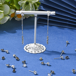 30Pcs Clear Cubic Zirconia Stud Earring Findings&nbsp;EJEW-BBC0006-06C