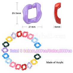 180Pcs 9 Colors Acrylic Linking Ring&nbsp;MACR-CJ0001-51