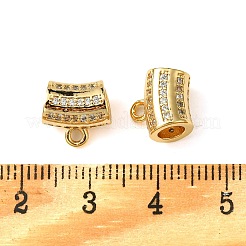 Brass Brass Micro Pave Cubic Zirconia Tube Bails&nbsp;KK-M277-09D-G