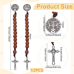 12Pcs Wood Beads Hanging Decor&nbsp;DJEW-WA0001-11