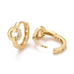 Clear Cubic Zirconia Donut Hoop Earrings&nbsp;EJEW-C022-05G
