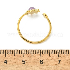 Gemstone Sun 304 Stainless Steel Cuff Open Rings for Women&nbsp;RJEW-JR01064