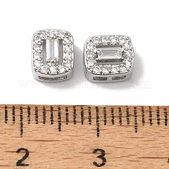 Brass Micro Pave Clear Cubic Zirconia Beads&nbsp;KK-G503-22P