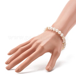 Tibetan Style Turtle Back Pattern dZi Natural Tibetan Agate Stretch Bracelet for Men Women&nbsp;BJEW-JB06716
