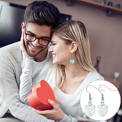 DIY 304 Stainless Steel Heart Dangle Earring Making Kits&nbsp;EJEW-UN0003-34