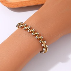 Two Tone 304 Stainless Steel Link Chain Bracelets&nbsp;WGF39E1-01