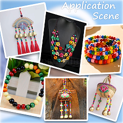 200Pcs Dyed Natural Wood Beads&nbsp;WOOD-GF0002-13B