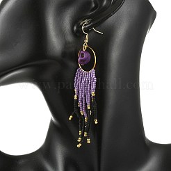 Halloween Glass Seed Tassel Earrings for Women&nbsp;EJEW-MZ00798-02