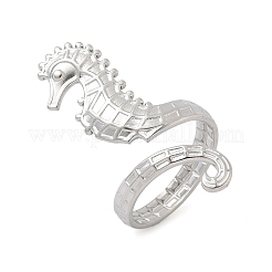 304 Stainless Steel Open Cuff Rings for Women&nbsp;RJEW-A079-03A-P