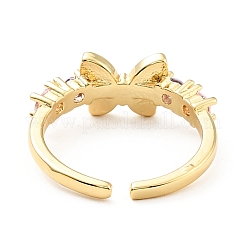 Enamel Butterfly Open Cuff Ring with Cubic Zirconia&nbsp;KK-D080-03G