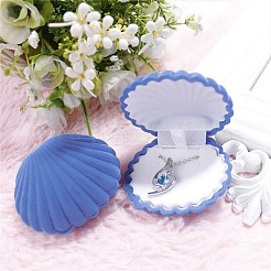4Pcs Shell Shaped Velvet Jewelry Storage Boxes&nbsp;VBOX-DJ0001-02D