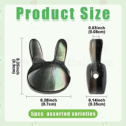 5Pcs Natural Black Lip Shell Beads&nbsp;SHEL-YW0001-22