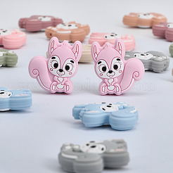 20Pcs 10 Colors Squirrel Food Grade Eco-Friendly Silicone Focal Beads&nbsp;SIL-GL0001-02