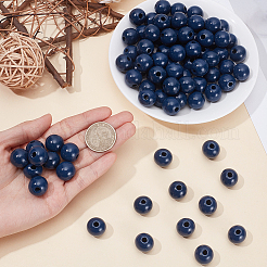100Pcs Spray Painted Round Natural Schima Wood Beads&nbsp;WOOD-SP0001-96