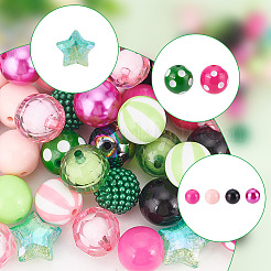 60Pcs 15 Style Mixed Style Acrylic Beads Sets&nbsp;OACR-AR0001-16