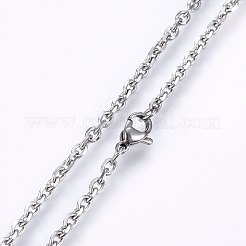 Tarnish Resistant 304 Stainless Steel Cable Chain Necklaces&nbsp;NJEW-P226-01P-06