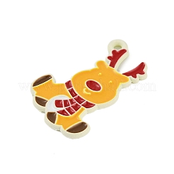 Christmas Theme Spray Painted Alloy Enamel Pendants&nbsp;ENAM-Z020-01C