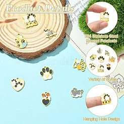 8Pcs 8 Styles 304 Stainless Steel Enamel Pendants&nbsp;STAS-CJ0003-38