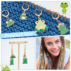 Alloy Enamel Frog Pendant Locking Stitch Markers&nbsp;HJEW-AB00070