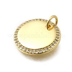 Brass Micro Pave Cubic Zirconia Charms&nbsp;KK-P295-55G