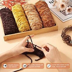 Magibead 4Pcs 4 Colors Wool Chenille Yarn&nbsp;AJEW-MB0001-10