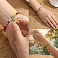 7 Chakra 304 Stainless Steel Charm Bracelets&nbsp;ML7512