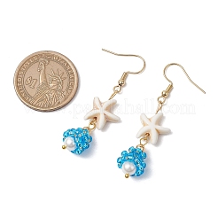Shell Glass Dangle Earrings&nbsp;EJEW-MZ00424-04