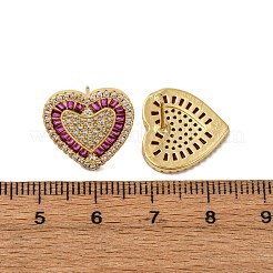 Brass Micro Pave Cubic Zirconia Heart Stud Earrings&nbsp;EJEW-H166-01G-04