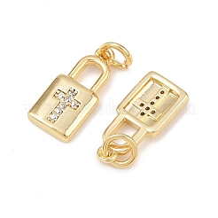 Brass Micro Pave Clear Cubic Zirconia Pendants&nbsp;KK-G544-08G-01