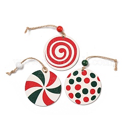 9Pcs 3 Styles Christmas Wood Pendant Decorations Set&nbsp;WOOD-U004-01D