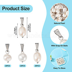 60Pcs 3Style Natural Cultured Freshwater Pearl Pendant&nbsp;PALLOY-CW00003