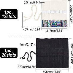 2Pcs 2 Style Handmade Canvas Pencil Roll Wrap&nbsp;ABAG-NB0001-58
