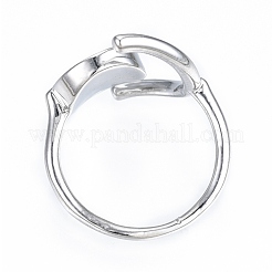 Natural Shell Flat Round Open Cuff Ring&nbsp;RJEW-T001-92P