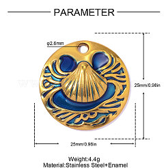 304 Stainless Steel Enamel Pendants&nbsp;STAS-OY017-18G