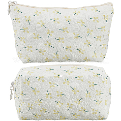 2Pcs 2 Styles Portable Travel Polyester Cosmetic Zipper Storage Clutch Bags&nbsp;ABAG-CY0001-01D