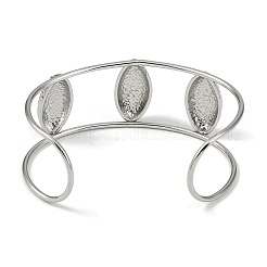 Non-Tarnish 304 Stainless Steel Wide Hollow Textured Opaen Cuff Bangles&nbsp;BJEW-Q348-07P-02