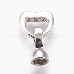 Brass Micro Pave Cubic Zirconia Fold Over Clasps&nbsp;KK-P164-07P
