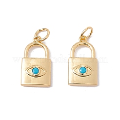 Rack Plating Brass Micro Pave Deep Sky Blue Cubic Zirconia Pendants&nbsp;ZIRC-C040-35G