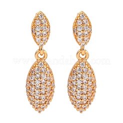 Brass Micro Pave Cubic Zirconia Stud Earrings&nbsp;EJEW-K400-43G