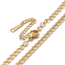 Ion Plating(IP) 304 Stainless Steel Link Necklace for Women&nbsp;NJEW-G097-10G