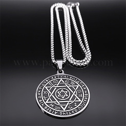 201 Stainless Steel Star of David 12 Constellation Pendant Necklaces&nbsp;NJEW-K283-32P