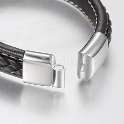 Braided Leather Cord Bracelets&nbsp;BJEW-H561-07F