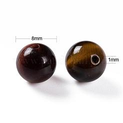 100Pcs 8mm Natural Tiger Eye Round Beads&nbsp;DIY-LS0002-38