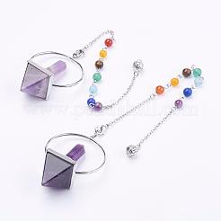 Chakra Natural & Synthetic Mixed Stone Pyramid Dowsing Pendulums&nbsp;G-F515-01