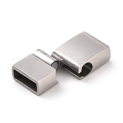 Tarnish Resistant 304 Stainless Steel Rectangle Magnetic Clasps with Glue-in Ends&nbsp;STAS-E089-42P-A